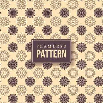 Seamless hand drawn mandala pattern. 스톡 일러스트