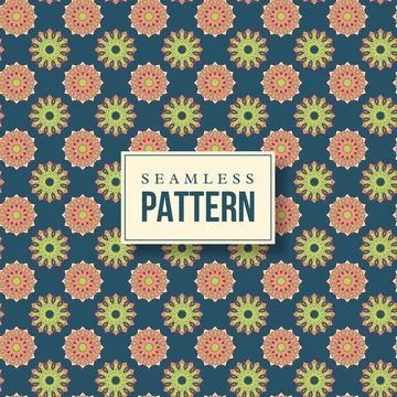 Seamless hand drawn mandala pattern. Stock Illustration