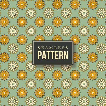 Seamless hand drawn mandala pattern. Stock Illustration