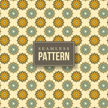 Seamless hand drawn mandala pattern. Illustrazione stock