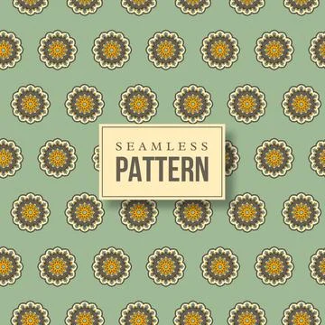 Seamless hand drawn mandala pattern. Stock Illustration