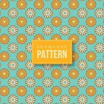 Seamless hand drawn mandala pattern. 스톡 일러스트