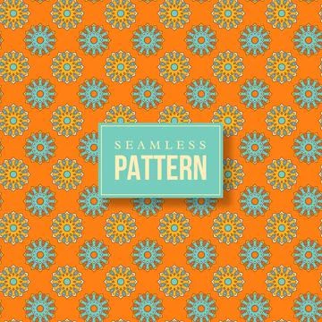 Seamless hand drawn mandala pattern. 스톡 일러스트