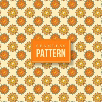 Seamless hand drawn mandala pattern. Stock Illustration