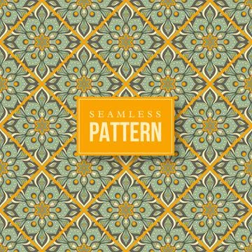 Seamless hand drawn mandala pattern. 스톡 일러스트