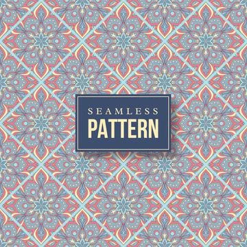 Seamless hand drawn mandala pattern. 스톡 일러스트