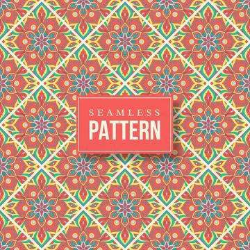 Seamless hand drawn mandala pattern. Stock Illustration