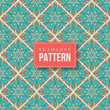 Seamless hand drawn mandala pattern. Stock Illustration