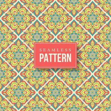 Seamless hand drawn mandala pattern. Stock Illustration