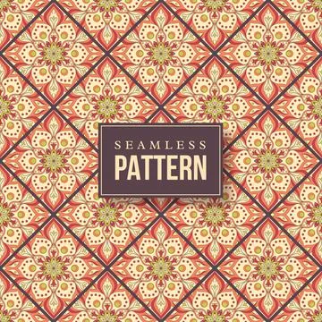 Seamless hand drawn mandala pattern. Stock Illustration
