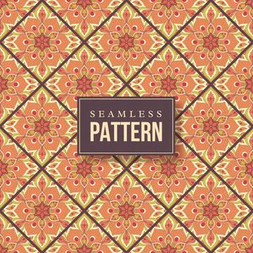 Seamless hand drawn mandala pattern. Stock Illustration