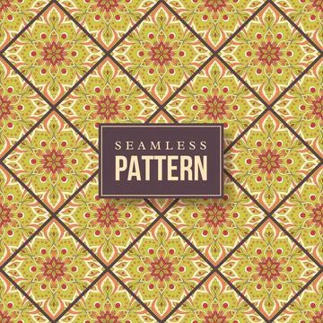 Seamless hand drawn mandala pattern. Stock Illustration