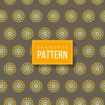 Seamless hand drawn mandala pattern. Stock Illustration
