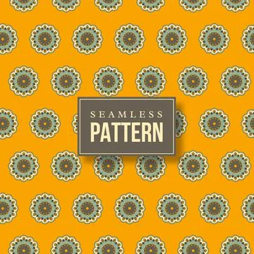 Seamless hand drawn mandala pattern. Illustrazione stock