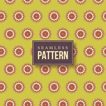 Seamless hand drawn mandala pattern. Stock Illustration