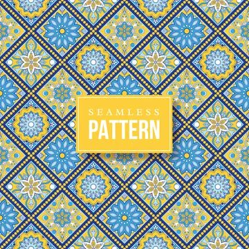 Seamless hand drawn mandala pattern. 스톡 일러스트