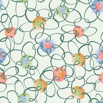 Seamless hand drawn pattern background with doodle flowers  , greeting card o Stock Illustration