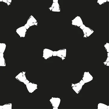 Seamless hand drawn pattern with bows. Illustrazione stock