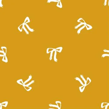 Seamless hand drawn pattern with bows. Illustrazione stock