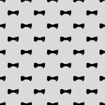 Seamless hand drawn pattern with bows. Stock Illustration
