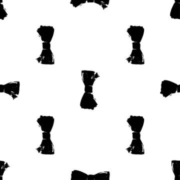 Seamless hand drawn pattern with bows. Stock Illustration