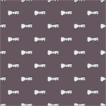 Seamless hand drawn pattern with bows. Stock Illustration
