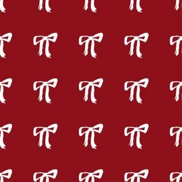 Seamless hand drawn pattern with bows. Stock Illustration