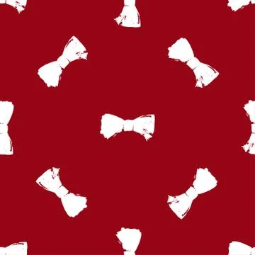 Seamless hand drawn pattern with bows. Stock Illustration