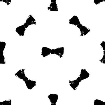 Seamless hand drawn pattern with bows. Illustrazione stock