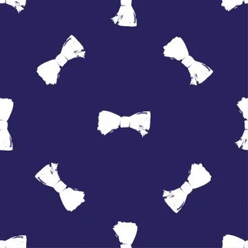 Seamless hand drawn pattern with bows. Illustrazione stock