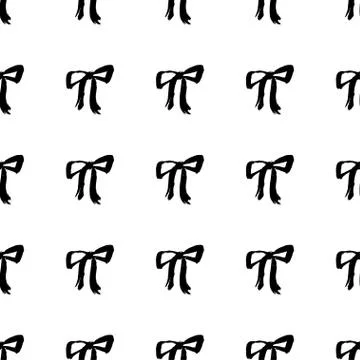 Seamless hand drawn pattern with bows. Stock Illustration