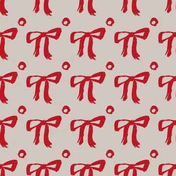 Seamless hand drawn pattern with bows. Stock Illustration