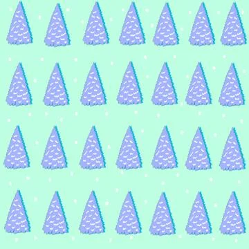 Seamless hand drawn pattern for christmass or new year with pine tree and snow Stock Illustration