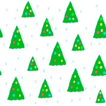 Seamless hand drawn pattern for christmass or new year with pine tree and snow Stock Illustration