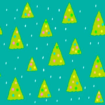 Seamless hand drawn pattern for christmass or new year with pine tree and snow Stock Illustration