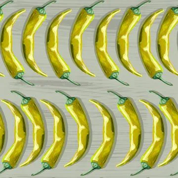 Seamless hand drawn pattern with hot chili pepper Stock Illustration