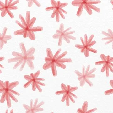 Seamless hand drawn pattern on ppaper background with red flower , greeting c Stock Illustration