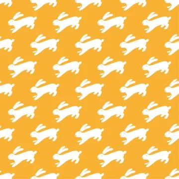 Seamless hand drawn pattern with rabbits. Stock Illustration