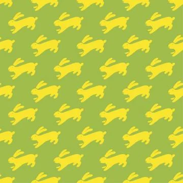 Seamless hand drawn pattern with rabbits. Stock Illustration