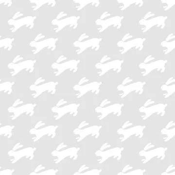 Seamless hand drawn pattern with rabbits. Illustrazione stock