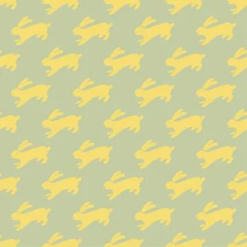 Seamless hand drawn pattern with rabbits. Stock Illustration