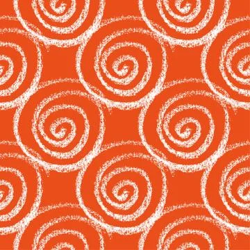 Seamless hand drawn pattern with spirals. Stock Illustration