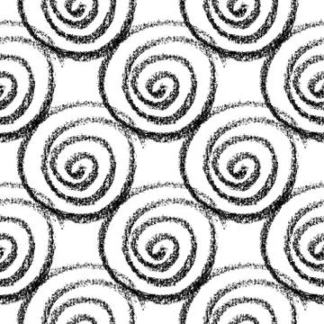 Seamless hand drawn pattern with spirals. Stock Illustration