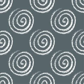 Seamless hand drawn pattern with spirals. Stock Illustration