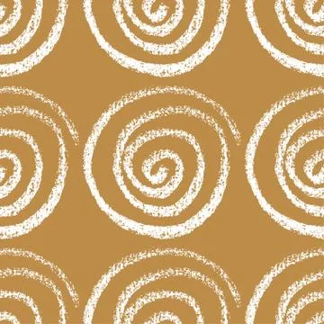 Seamless hand drawn pattern with spirals. Stock Illustration