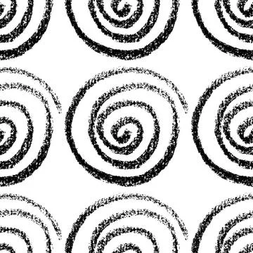 Seamless hand drawn pattern with spirals. Stock Illustration