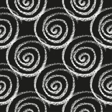 Seamless hand drawn pattern with spirals. Illustrazione stock