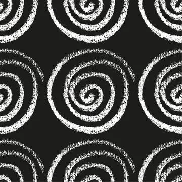 Seamless hand drawn pattern with spirals. Stock Illustration
