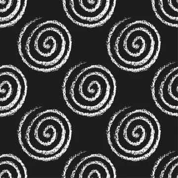 Seamless hand drawn pattern with spirals. Stock Illustration