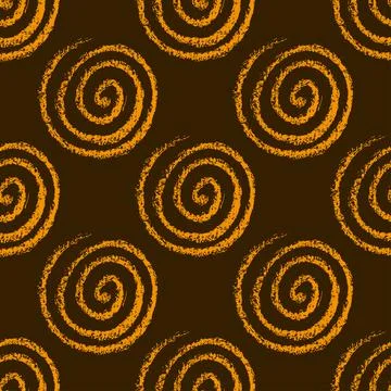 Seamless hand drawn pattern with spirals. Illustrazione stock